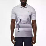 Canvas Print Snap Placket Polo
