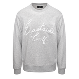 Eastside Golf Men's Core Fleece Crew Script Logo Heather Grey