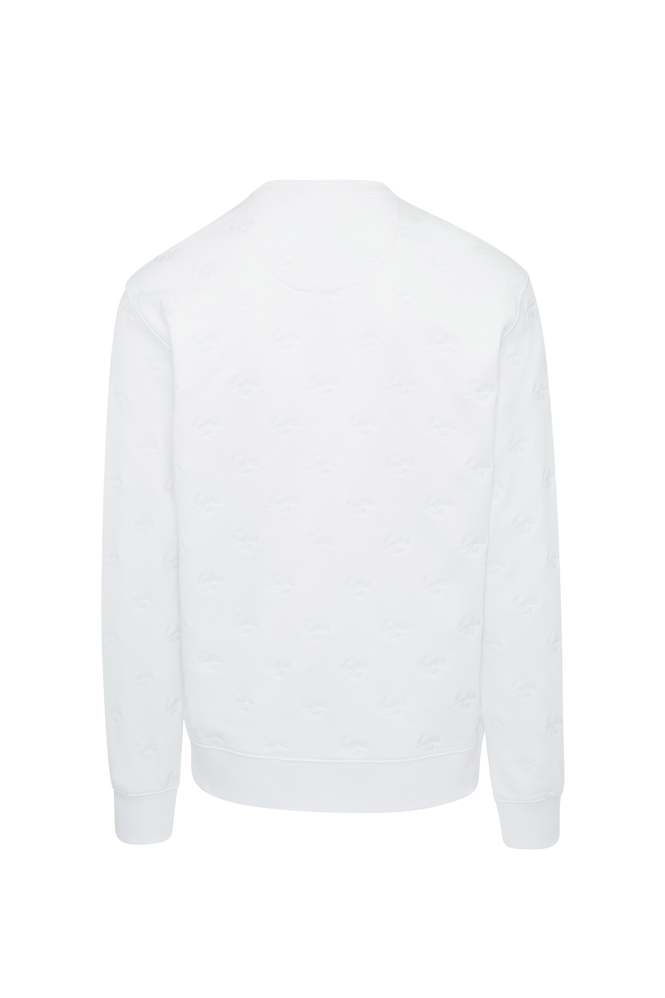 Bright White Eastside Golf Men's Fleece All-Over Script Crew