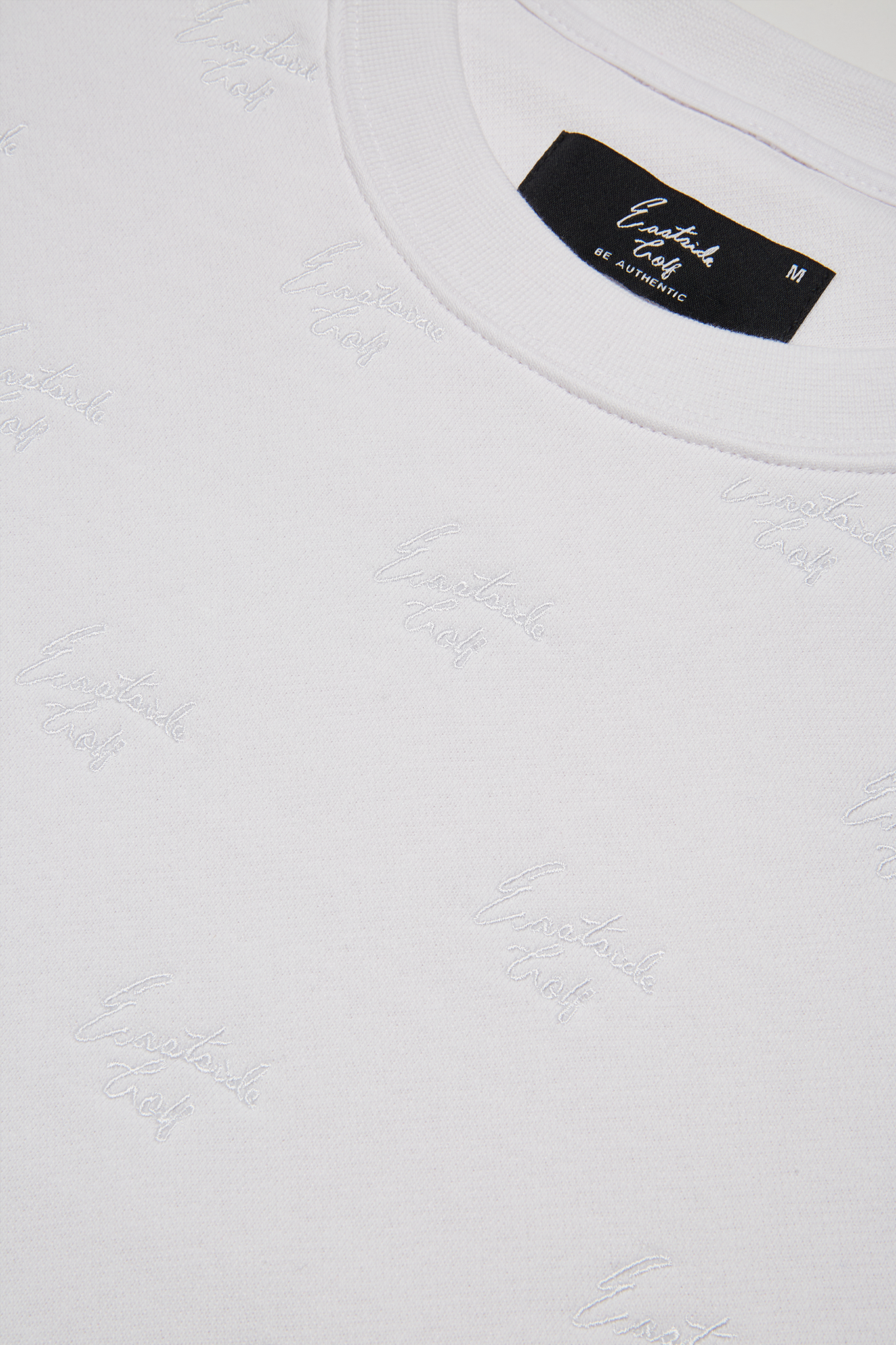 Bright White Eastside Golf Men's Fleece All-Over Script Crew