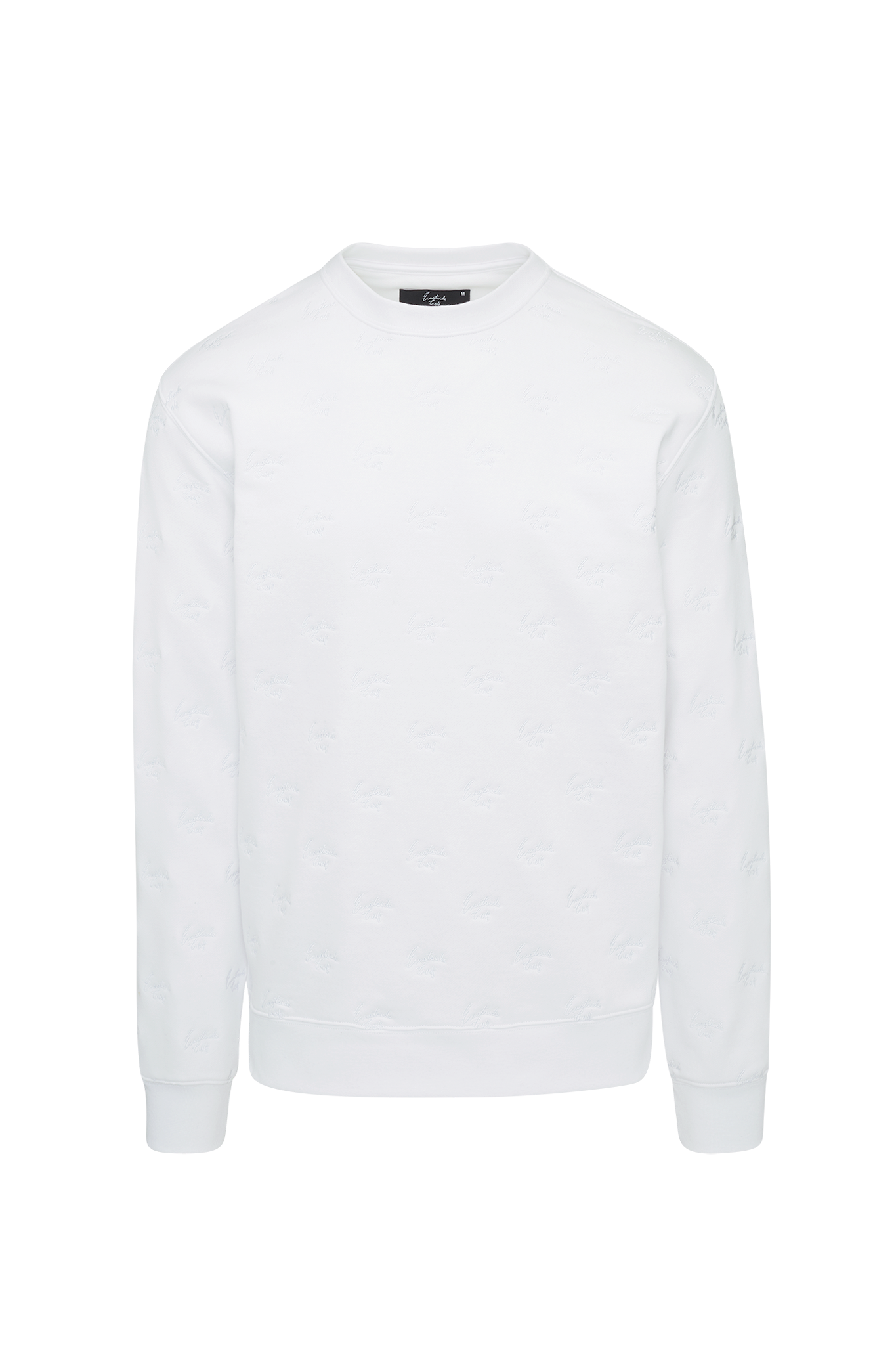 Bright White Eastside Golf Men's Fleece All-Over Script Crew