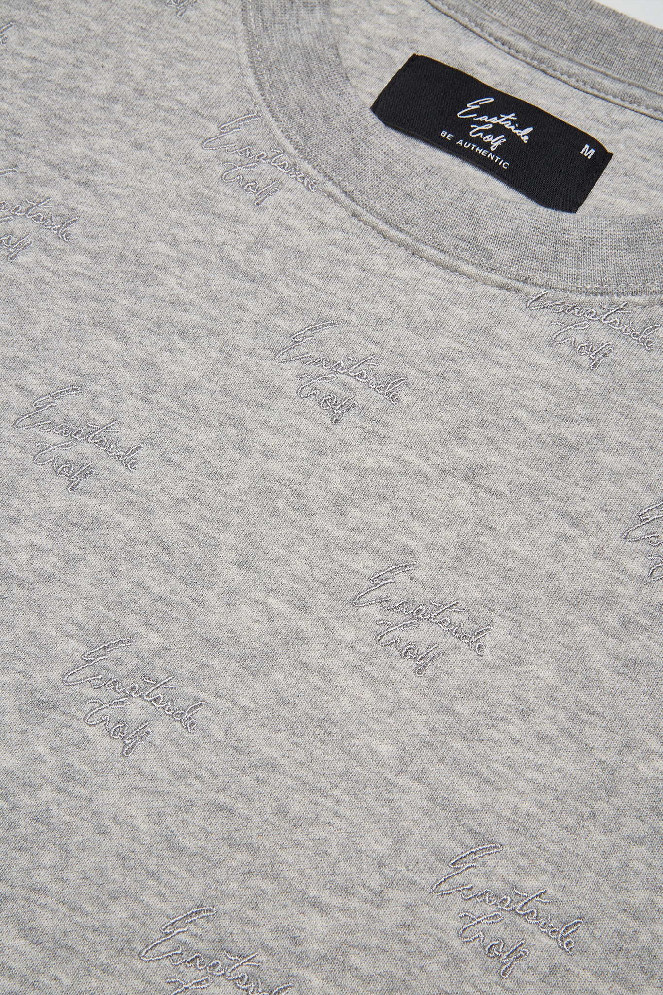 Heather Grey Eastside Golf Men's Fleece All-Over Script Crew