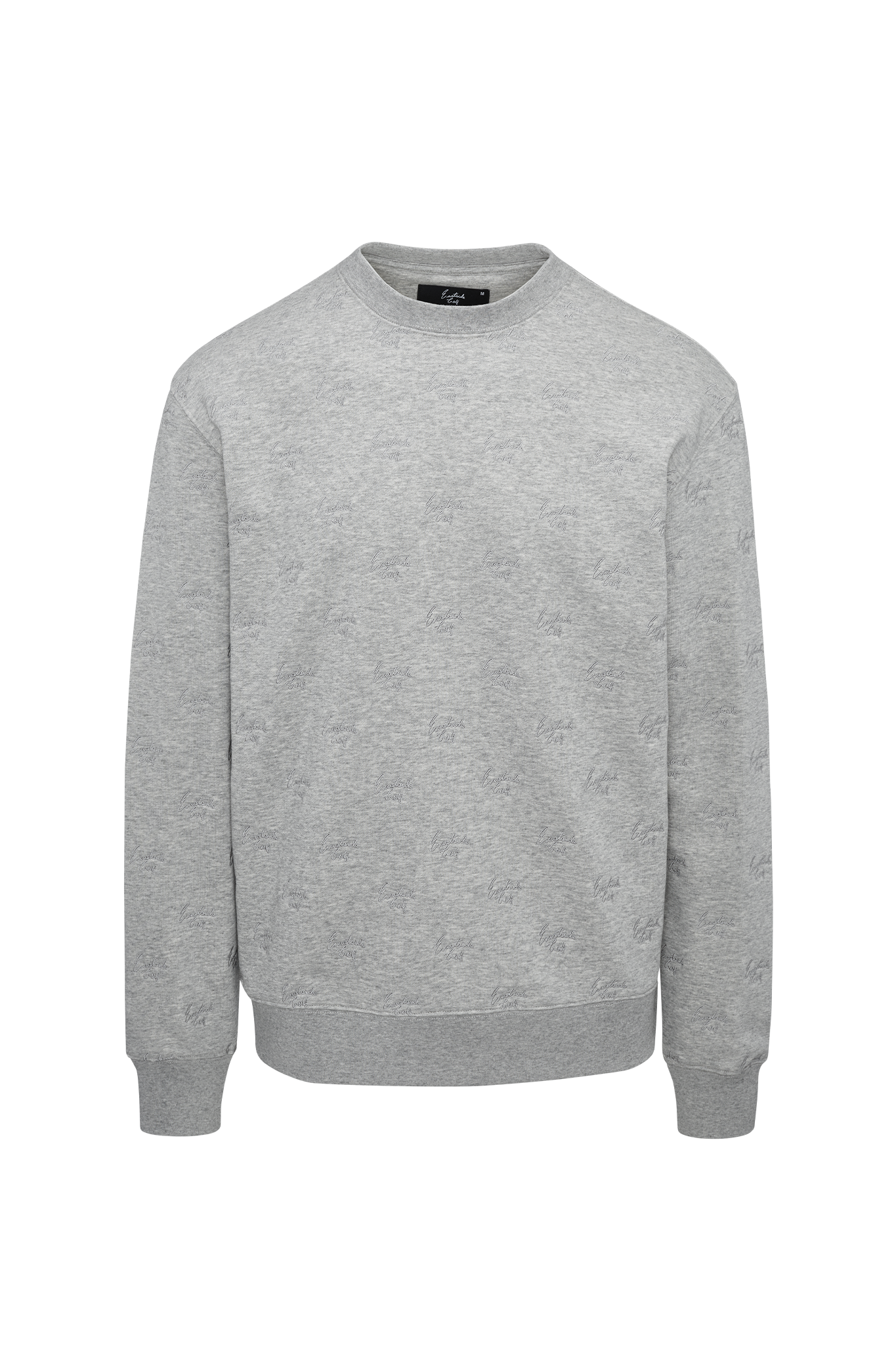 Heather Grey Eastside Golf Men's Fleece All-Over Script Crew