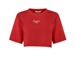 Jalapeno Red Eastside Golf Womens Oversized Cropped Tee