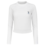 Bright White Eastside Golf Womens L/S Banded Cropped Tee