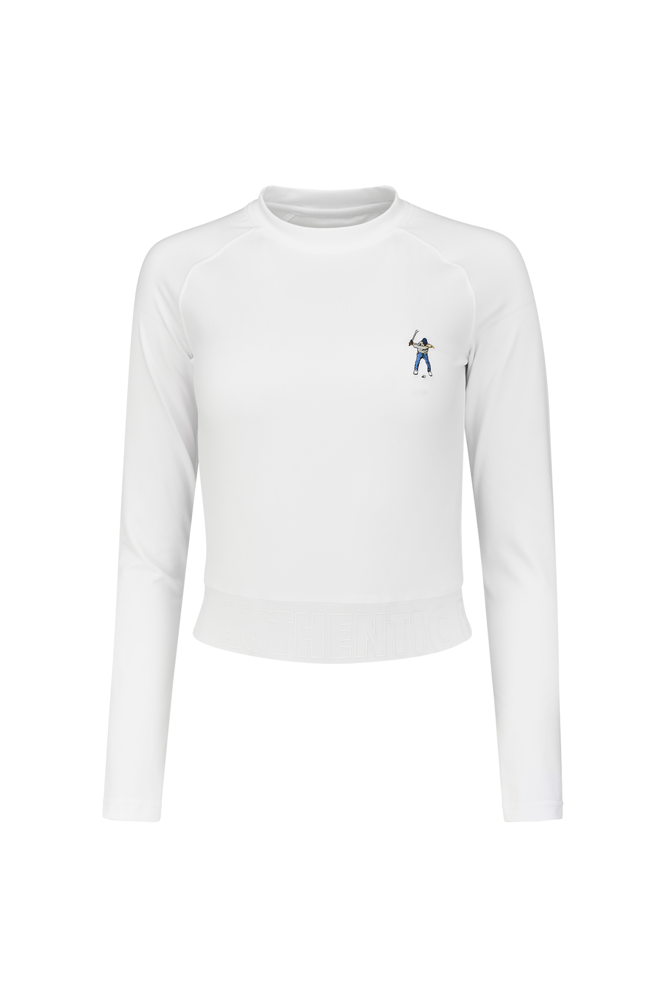 Bright White Eastside Golf Womens L/S Banded Cropped Tee