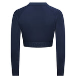 Midnight Navy Eastside Golf Womens L/S Banded Cropped Tee