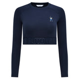 Midnight Navy Eastside Golf Womens L/S Banded Cropped Tee