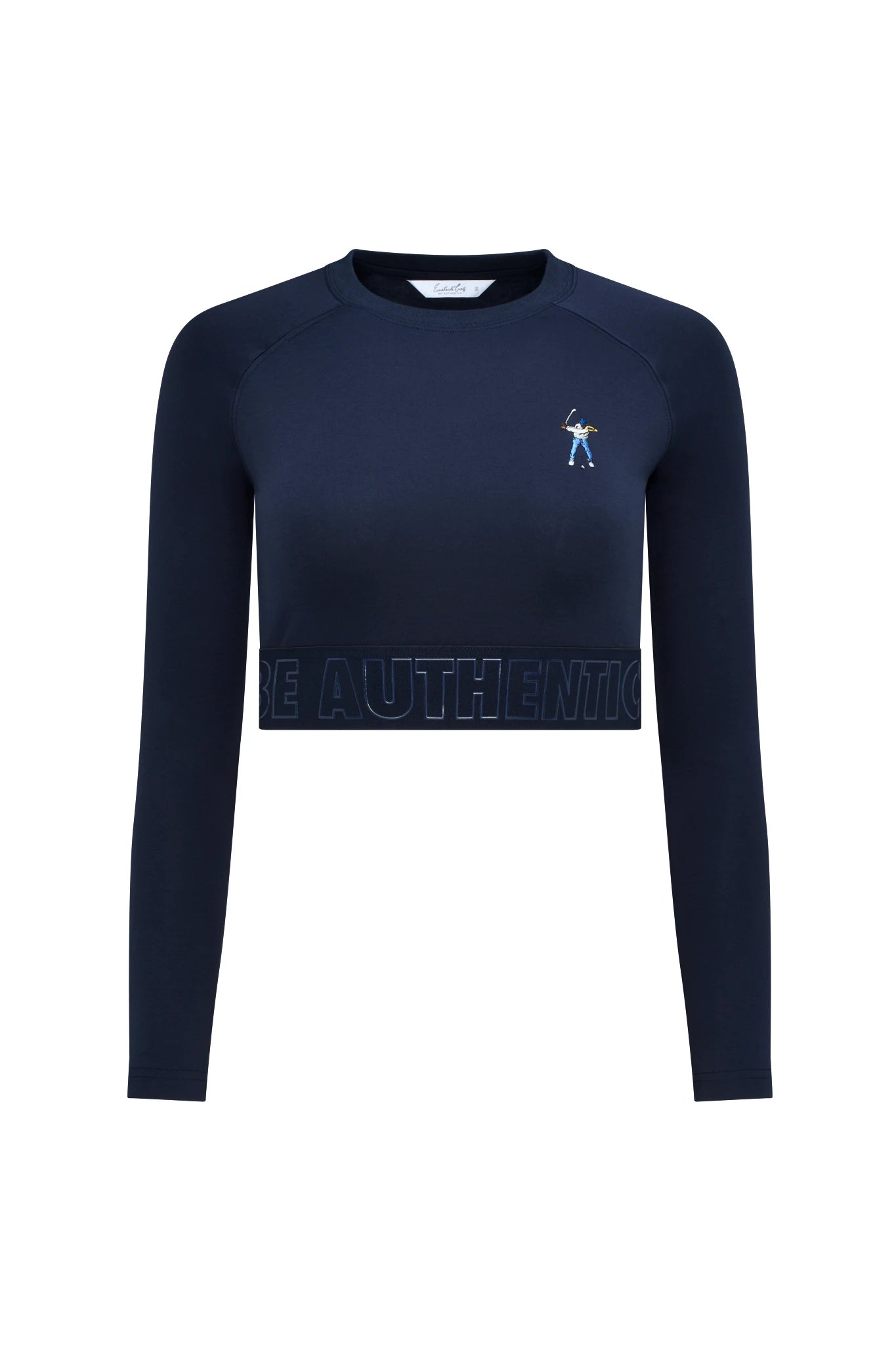 Midnight Navy Eastside Golf Womens L/S Banded Cropped Tee
