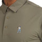 Olive Men's Snap Placket Polo