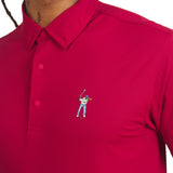 M-Red Men's Snap Placket Polo