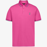 Fuschia Tip Pique Polo