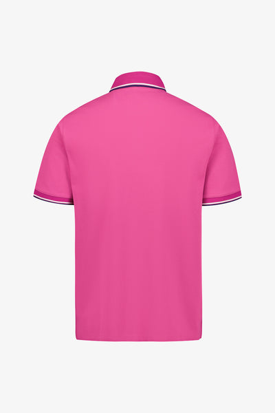 Fuschia Tip Pique Polo