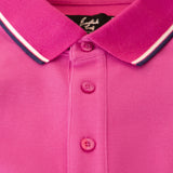 Fuschia Tip Pique Polo
