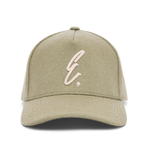 Khaki 5 Panel Wool Melton Hat
