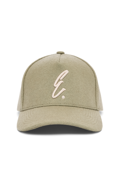 Khaki 5 Panel Wool Melton Hat