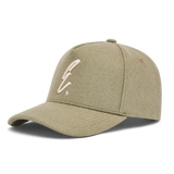 Khaki 5 Panel Wool Melton Hat