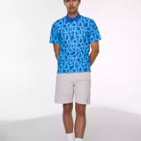 Shuffle Print Snap Placket Polo
