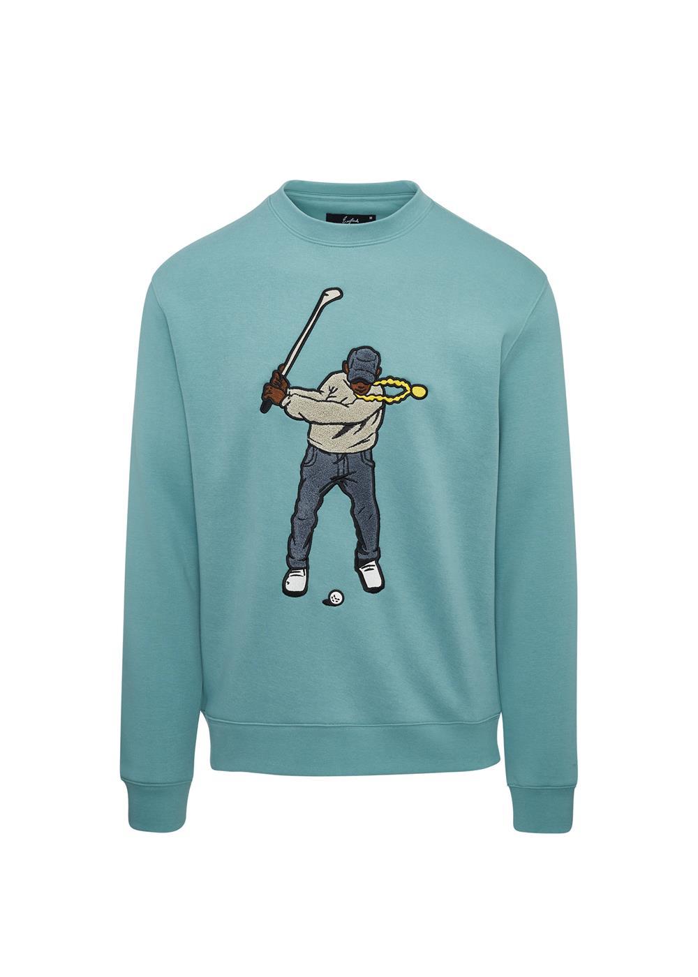 Mineral Green Eastside Golf Men's Core Fleece Swingman Crew