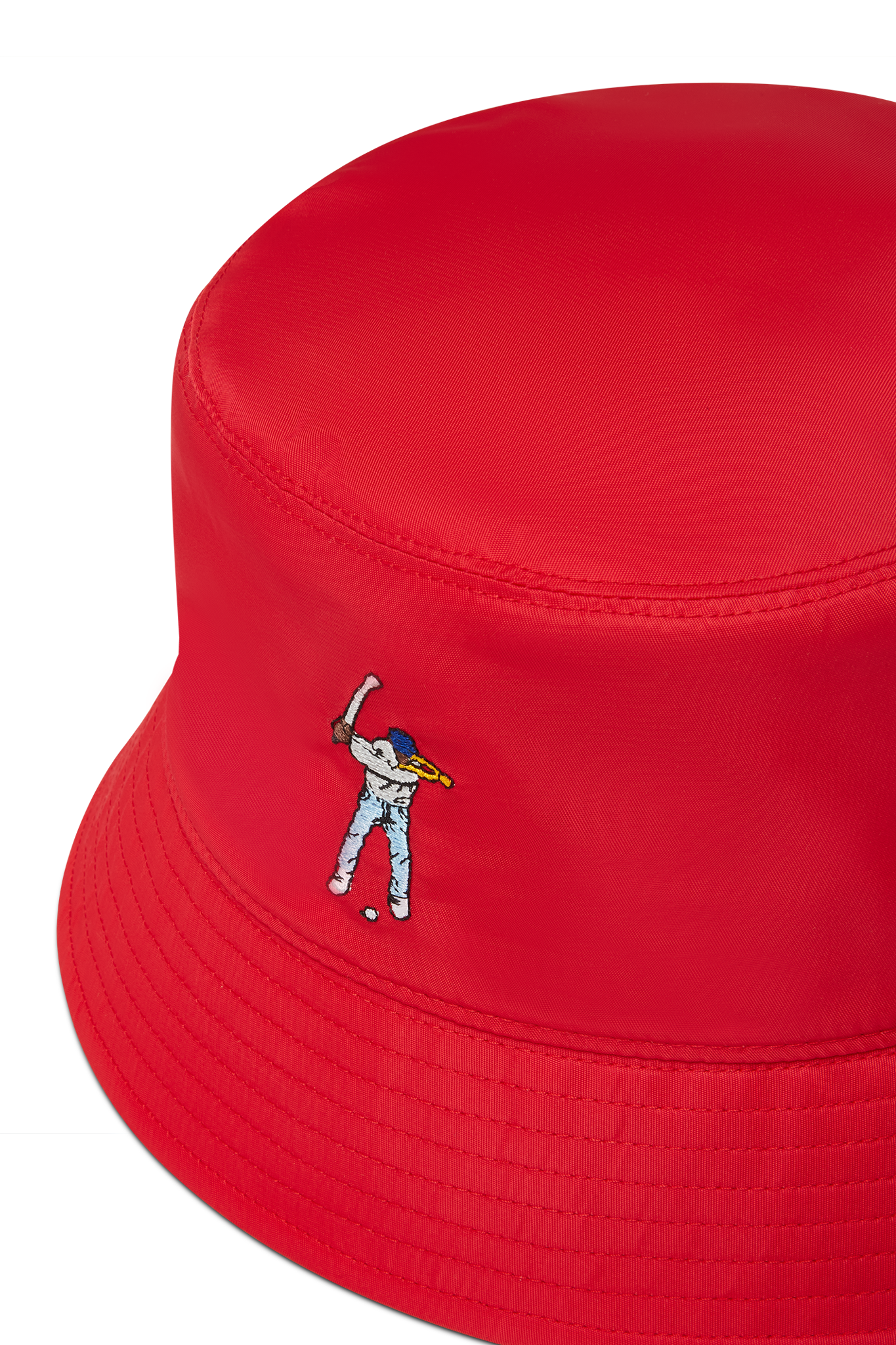 True Red Nylon Bucket Hat