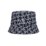 Navy Script  Bucket Hat