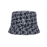 Navy Script  Bucket Hat