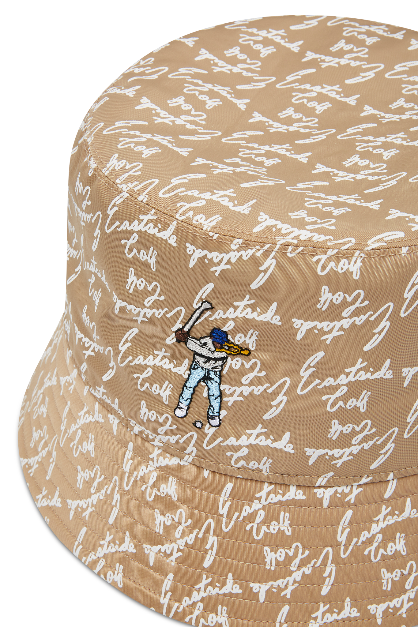 Pale Khaki Script Bucket Hat