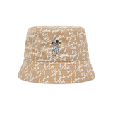 Pale Khaki Script Bucket Hat