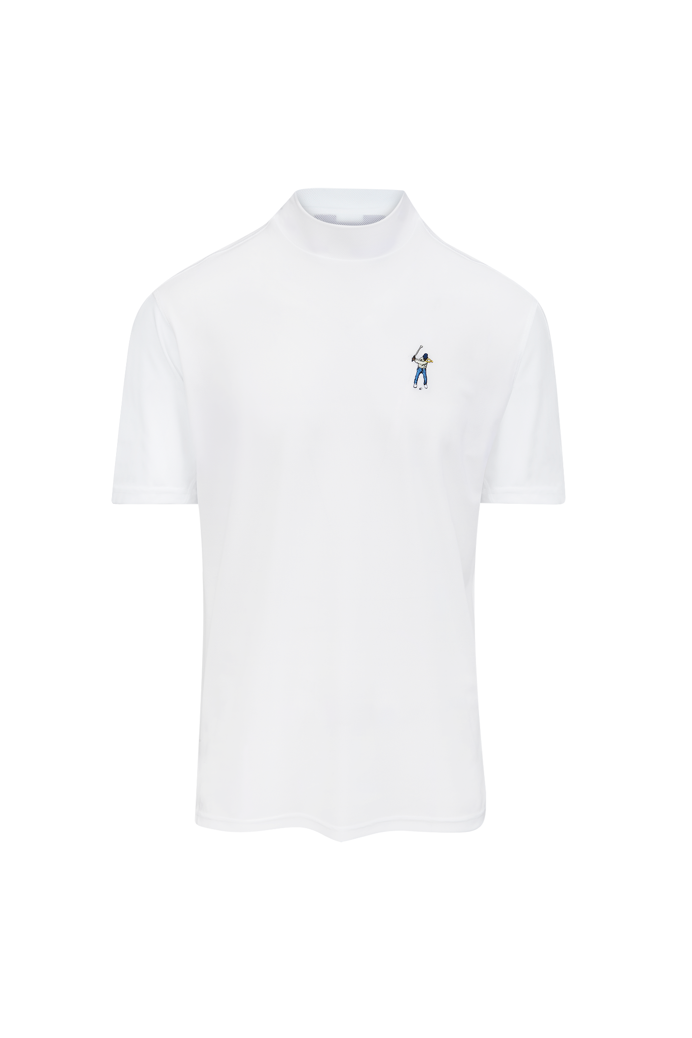 Bright White Eastside Golf Mens Short Sleeve Mockneck Pique