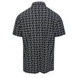 Black Print Eastside Golf Men's Snap  Placket Polo