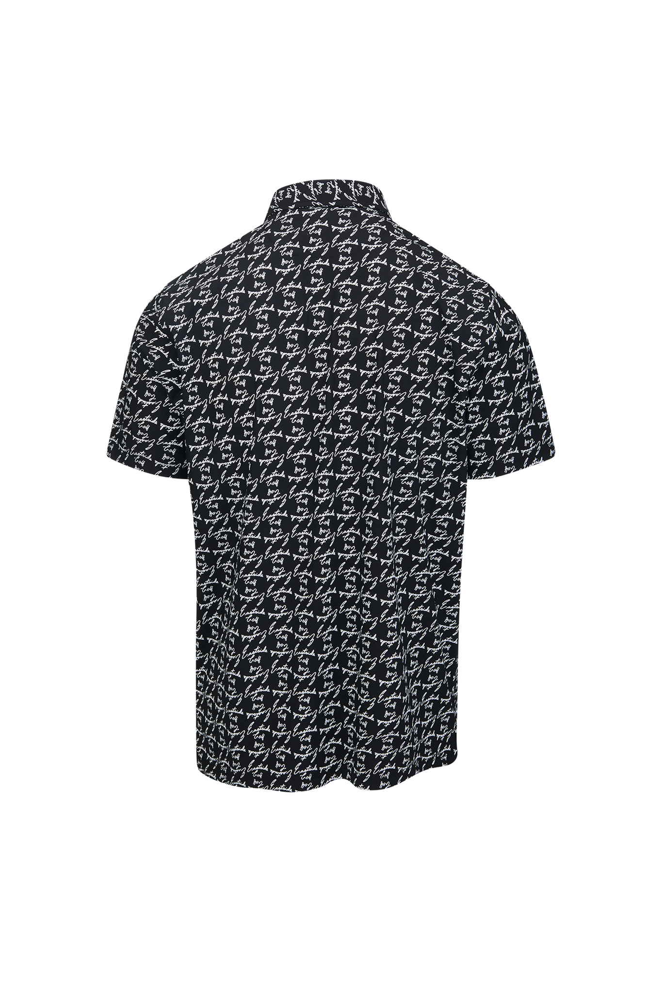 Black Print Eastside Golf Men's Snap  Placket Polo