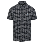 Black Print Eastside Golf Men's Snap  Placket Polo