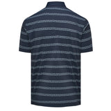 Midnight Navy Script Stripe Print Eastside Golf Men's Snap Placket Polo