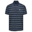 Midnight Navy Script Stripe Print Eastside Golf Men's Snap Placket Polo