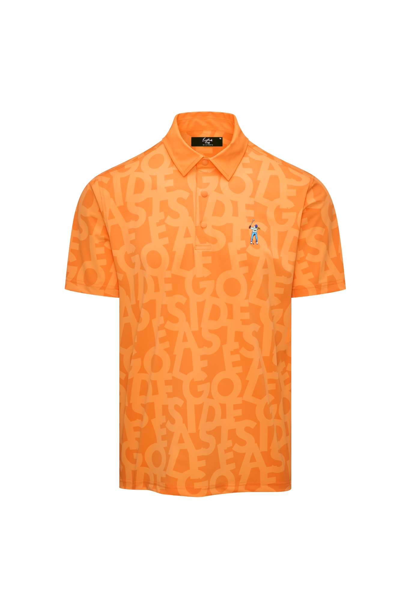 Cantalope Shuffle Print Eastside Golf Men's Snap Placket Polo