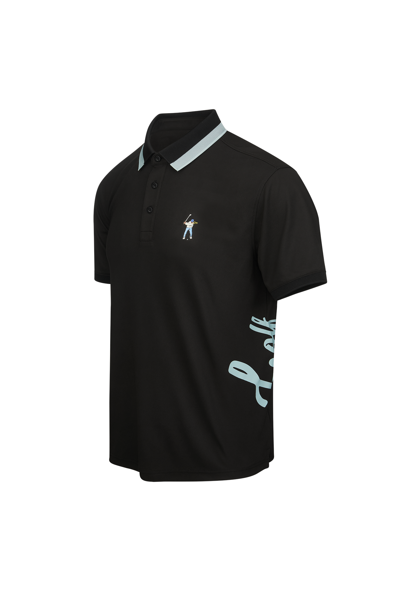 Black Multi Eastside Golf Men's Follow Through Polo