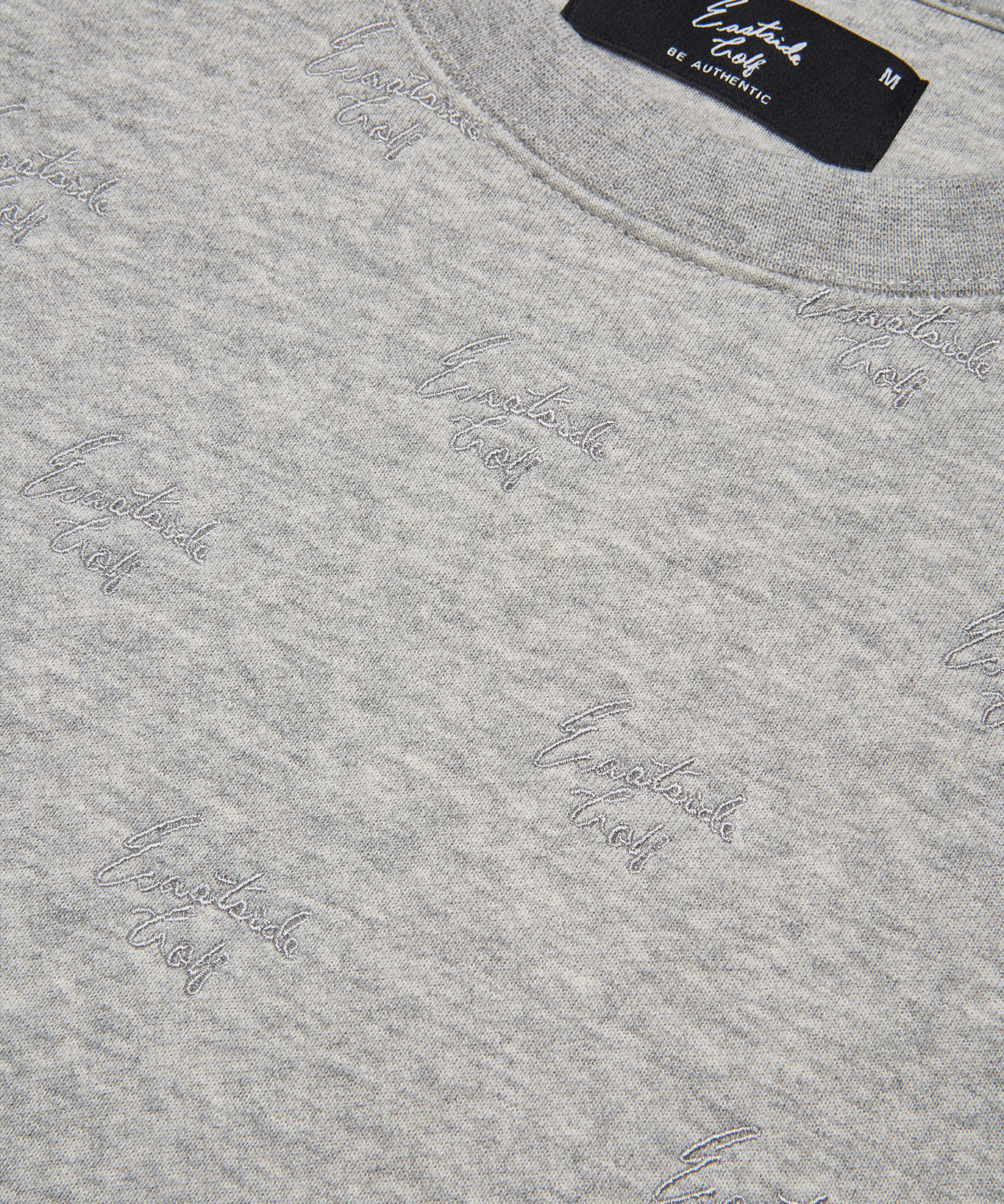 Heather Grey Eastside Golf Men's Fleece All-Over Script Crew