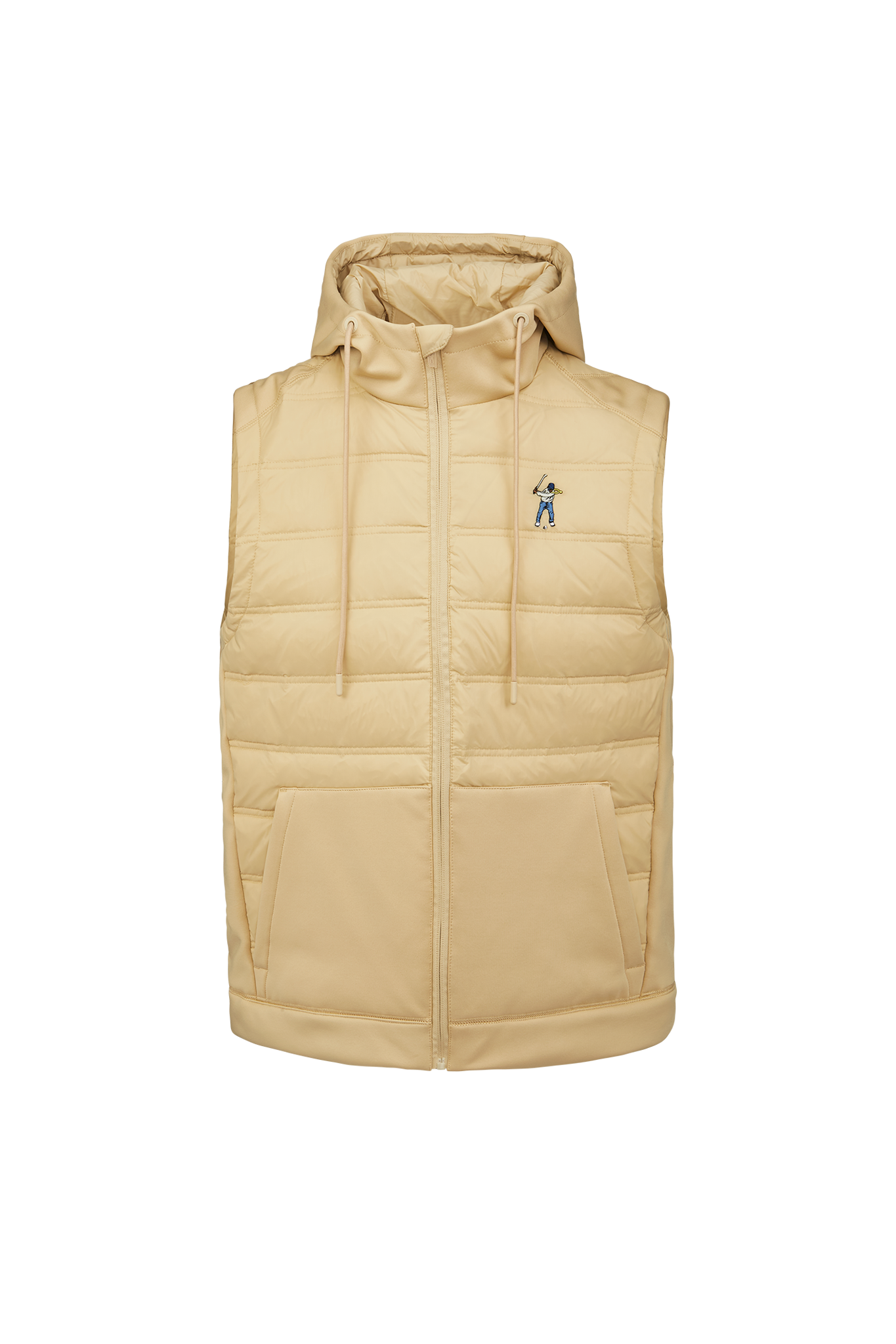 Pale Khaki Eastside Golf Men's Hooded Puffer Vest