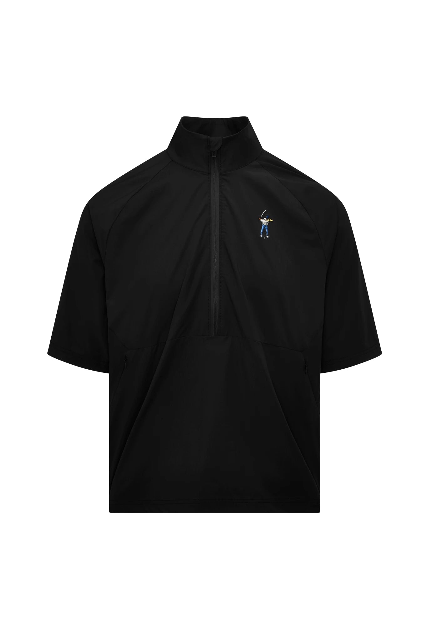 Black Eastside Golf Men's Short Sleeve Tech 1/2 Zip Mockneck Shirt