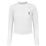 Bright White Eastside Golf Womens L/S Banded Cropped Tee