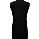 Black Eastside Golf Womens Sleeveless Polo Slit Dress