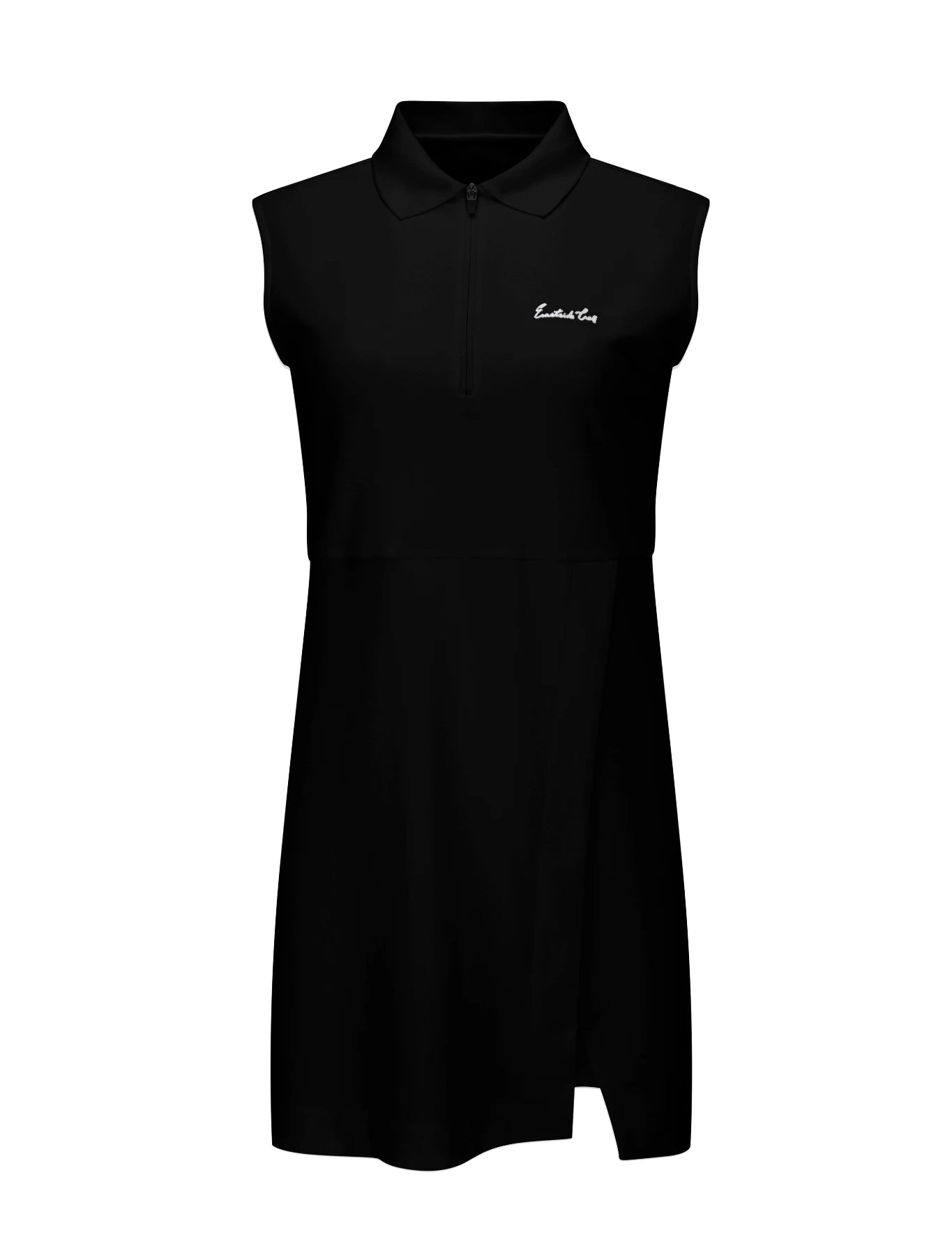 Black Eastside Golf Womens Sleeveless Polo Slit Dress