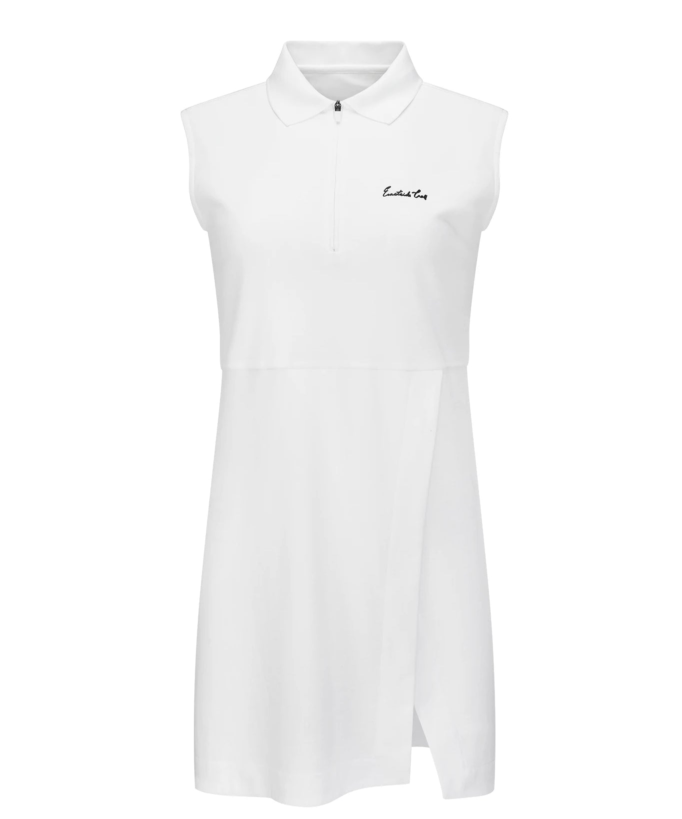 Bright White Eastside Golf Womens Sleeveless Polo Skit Dress