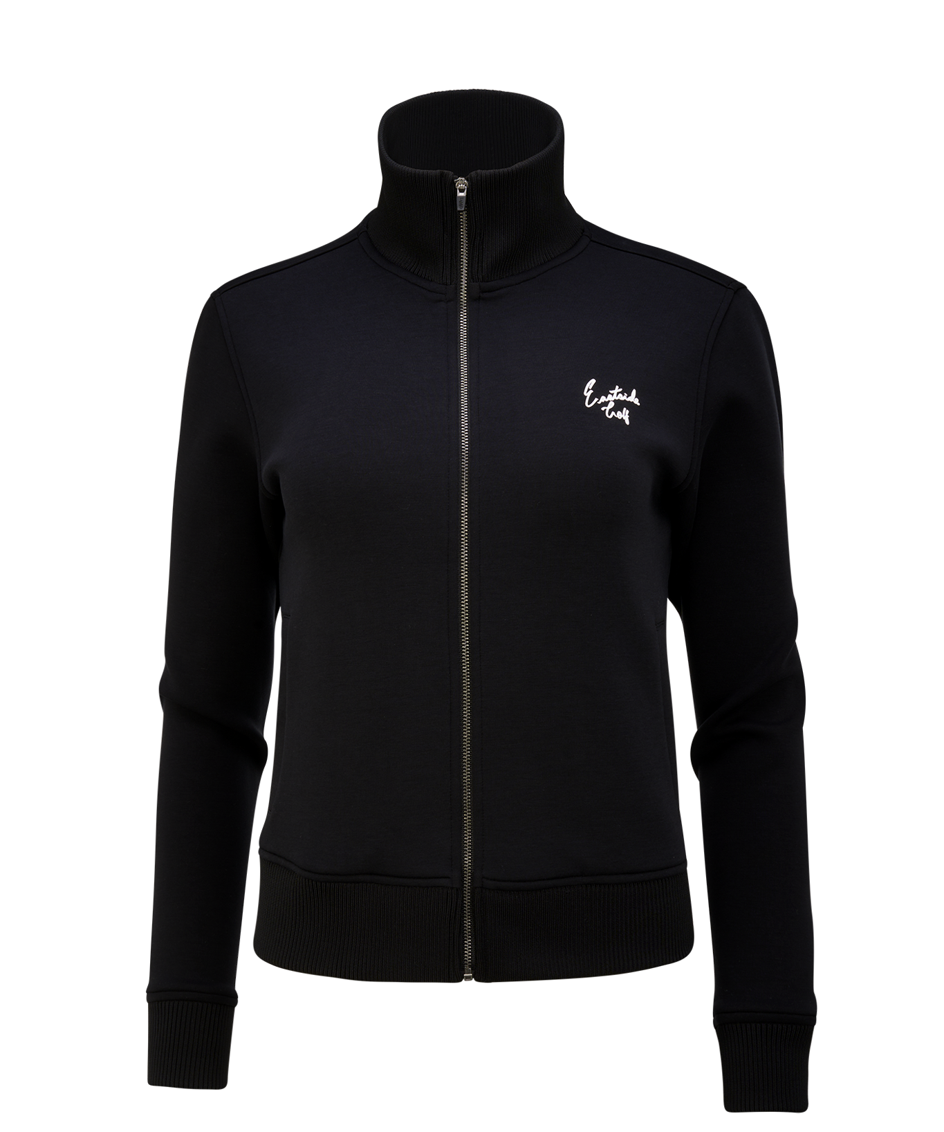 Black Eastside Golf Womens Tech Fleece Knit Collar Jacket