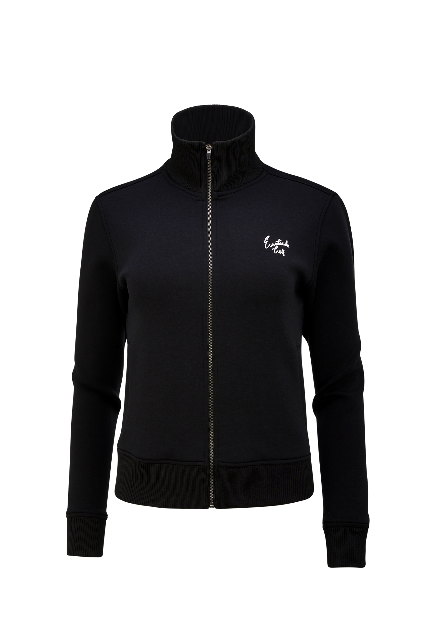 Black Eastside Golf Womens Tech Fleece Knit Collar Jacket