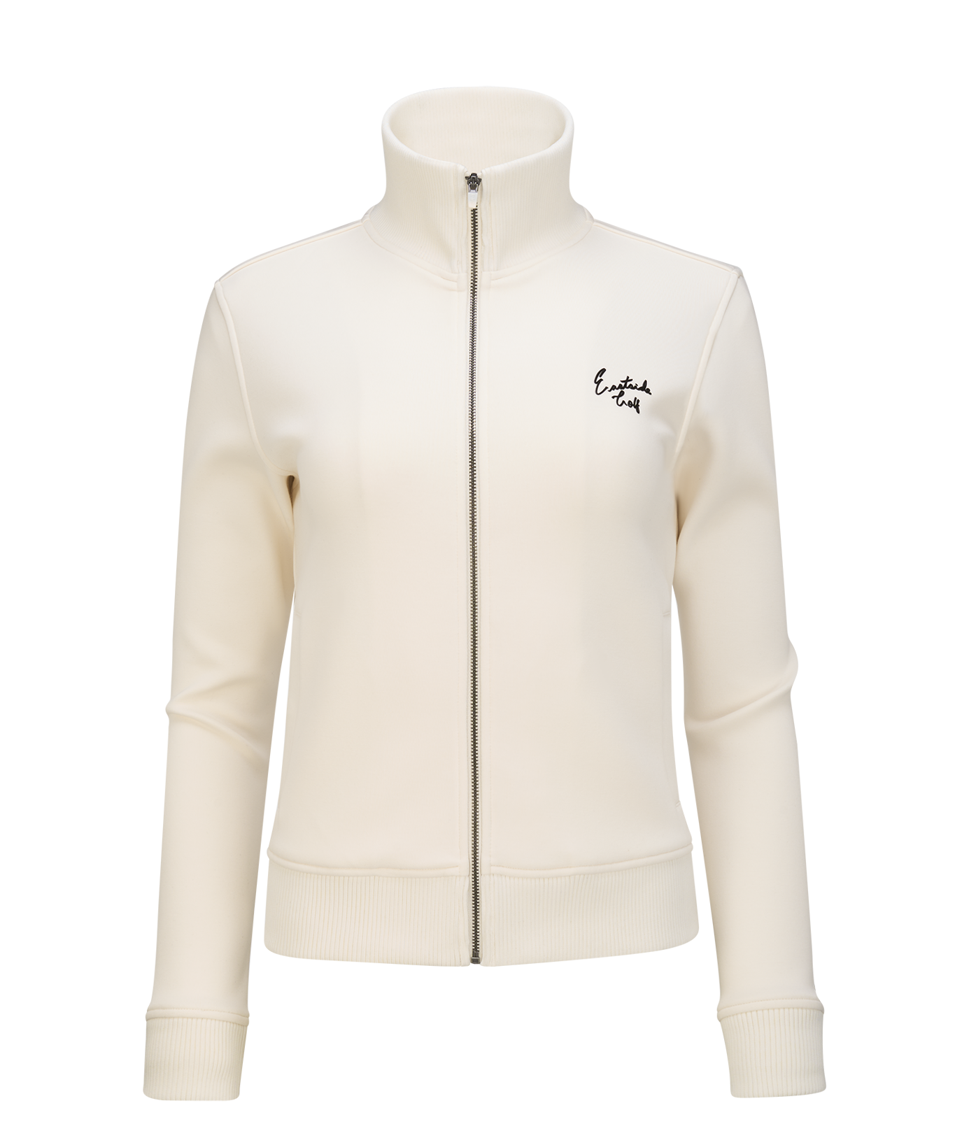 Gardenia Eastside Golf Womens Tech Fleece Knit Collar Jacket