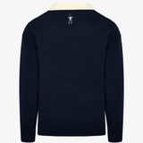 Midnight Navy Johnny Collar Sweater