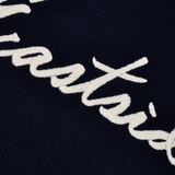 Midnight Navy Johnny Collar Sweater