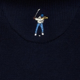 Midnight Navy Johnny Collar Sweater