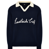 Midnight Navy Johnny Collar Sweater